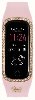 Radley Bracelet de suivi d'activité intelligent série 8, bracelet en silicone rose serti de cristaux RYS08-2142