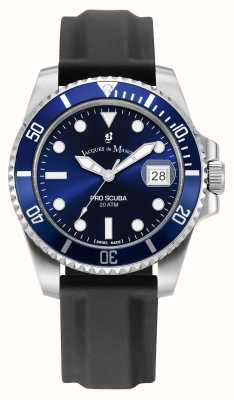 Jacques Du Manoir Pro Scuba (40 mm) cadran bleu / bracelet en silicone noir JWG02705