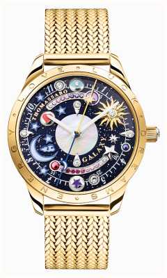Thomas Sabo Cadran céleste bleu cosmique (33 mm) pour femme / bracelet en acier inoxydable doré WA0403-264-207-33