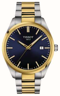 Tissot Montre homme pr 100 (40 mm) cadran bleu / bracelet acier inoxydable bicolore T1504102204100
