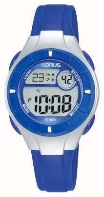 Lorus Cadran numérique multifonction 100 m (31 mm) / bracelet en PU bleu R2341PX9
