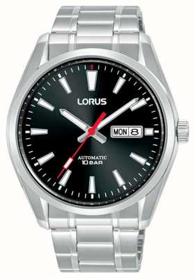 Lorus Jour/date automatique classique 100 m (42,5 mm) cadran noir soleillé / acier inoxydable RL451BX9