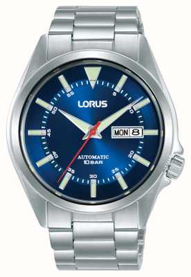 Lorus Sport automatique jour/date 100 m (42 mm) cadran soleillé bleu / acier inoxydable RL419BX9