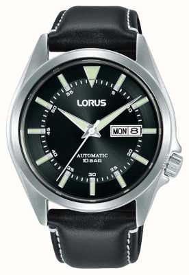Lorus Sport automatique jour/date 100m (42mm) cadran soleillé noir / cuir noir RL423BX9