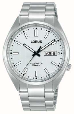 Lorus Sport automatique jour/date 100 m (41 mm) cadran blanc soleillé / acier inoxydable RL497AX9