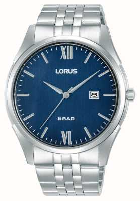 Lorus Date classique (42 mm) cadran bleu foncé / acier inoxydable RH985PX9