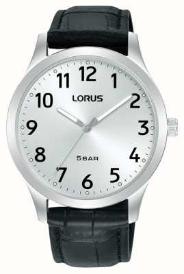 Lorus Quartz classique (40 mm) cadran soleillé blanc / cuir noir RRX07JX9