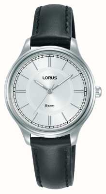 Lorus Quartz classique (32 mm) cadran soleillé blanc / cuir noir RG211VX9