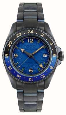 Out Of Order Trecento bleu (40mm) cadran bleu / bracelet acier inoxydable noir OOO.001-24.BL