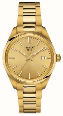 Tissot Cadran doré Pr 100 (34 mm) / bracelet en acier inoxydable doré T1502103302100