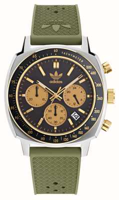 Adidas Master originals un chronographe (44 mm) cadran noir / caoutchouc vert AOFH23504