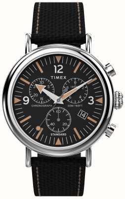 Timex Chrono Waterbury (41 mm) cadran noir / bracelet cuir tissu noir TW2V43700