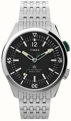 Timex Plongeur Waterbury (41 mm) cadran noir / bracelet en acier inoxydable TW2V49700