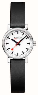 Mondaine Evo2 (26 mm) cadran blanc / bracelet en cuir de raisin vegan noir MSE.26110.LBV