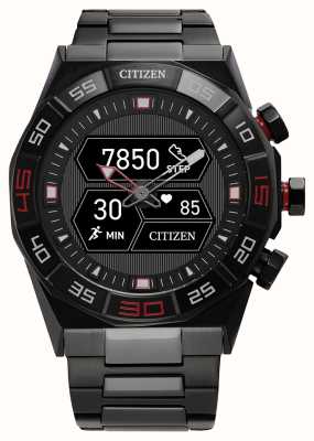 Citizen Cadran hybride cz smart hybrid gen-2 (44 mm) pour hommes / bracelet en acier inoxydable noir JX2005-55E