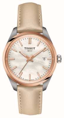 Tissot Montre femme pr 100 (34 mm) cadran nacre / bracelet cuir crème T1502102611100