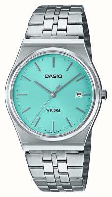 Casio Quartz analogique série Mtp (35 mm) cadran bleu turquoise / bracelet en acier inoxydable MTP-B145D-2A1VEF