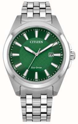Citizen Montre homme eco-drive (41 mm) cadran vert / bracelet acier inoxydable BM7530-50X