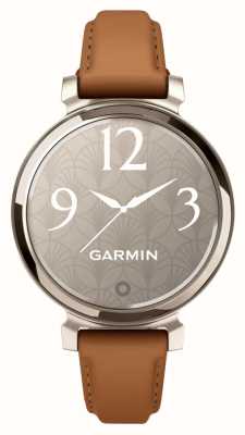 Garmin Montre intelligente fitness et style de vie Lily 2 édition classique (35,4 mm) or crème avec bracelet en cuir marron clair 010-02839-02