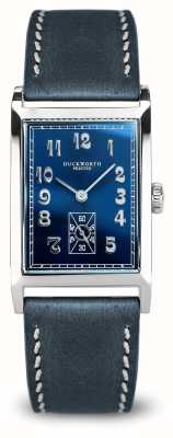 Duckworth Prestex Cadran rectangulaire bleu Centenaire (24 mm) / bracelet cuir bleu D803-03-D