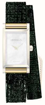 Herbelin Bracelet de montre de remplacement Antarès - cuir pailleté vert / bracelet double tour uniquement BRAC17048P185