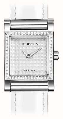 Herbelin Boîtier de montre Antarès - cadran blanc / boîtier acier inoxydable serti de diamants - boîtier seul H17144AP52Y02