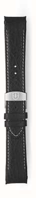 Elliot Brown Bracelet déployant en cuir noir grainé avec coutures blanches Bracelet de 22 mm uniquement STR-L17