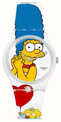 Swatch X les simpsons meilleurs. maman. jamais. (34 mm) cadran imprimé marge / bracelet en silicone imprimé Simpsons SO28Z116
