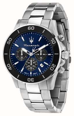 Maserati Cadran chronographe bleu compétition (43 mm) pour hommes / bracelet en acier inoxydable R8873600009