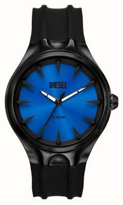 Diesel Montre homme Streamline (44 mm) avec cadran bleu / bracelet en silicone noir DZ2203