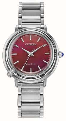 Citizen Montre femme l arcly eco-drive (31 mm) cadran rouge / bracelet acier inoxydable EM1091-67X