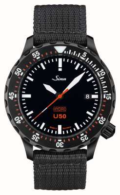 Sinn U50 hydro s 5000m (41mm) cadran noir / bracelet textile noir 1051.020 BLACK TEXTILE
