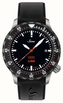 Sinn U50 hydro sdr 5000m (41mm) cadran noir / bracelet silicone noir 1051.040 BLACK SILICONE