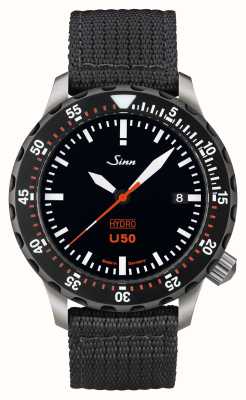 Sinn U50 hydro sdr 5000m (41mm) cadran noir / bracelet textile noir 1051.040 BLACK TEXTILE