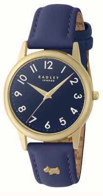 Radley Montre Southwark Park pour femme (42,8 mm) cadran bleu / bracelet cuir bleu RY21726