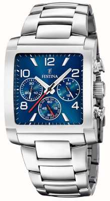 Montre chronographe Festina pour homme en acier inoxydable avec bracelet en acier F20652/1