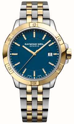 Raymond Weil Quartz classique Tango (41 mm) cadran bleu / bracelet acier inoxydable bicolore 8160-STP-50041