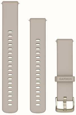 Garmin Bandes à dégagement rapide (18 mm) en silicone gris français, matériel doré souple 010-13256-02