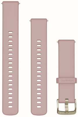 Garmin Bandes à dégagement rapide (18 mm) en silicone rose poudré, matériel doré souple 010-13256-03