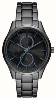 Armani Exchange Cadran noir pour homme (42 mm) / bracelet en acier inoxydable noir AX1878