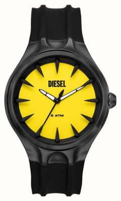 Diesel Montre homme vert (44 mm) jaune / bracelet silicone noir DZ2201