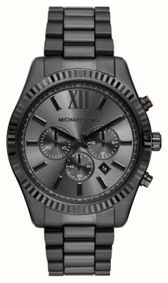 Michael Kors Cadran chronographe noir Lexington (44 mm) pour homme / bracelet en acier inoxydable noir MK9154