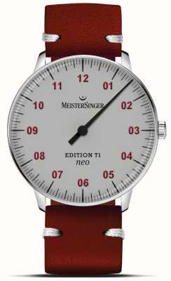 MeisterSinger Édition limitée neo t1 (36 mm) cadran gris / bracelet cuir rouge ED-NES-T1