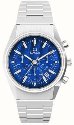 Timex Chronographe Q timex Falcon Eye (40 mm) cadran bleu / bracelet en acier inoxydable TW2W33700