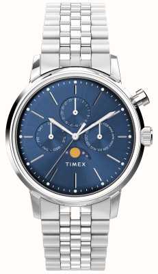 Timex Phase de lune Marlin (40 mm) cadran bleu / bracelet en acier inoxydable TW2W51300