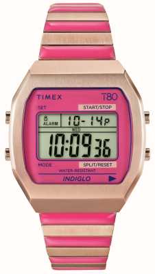 Timex Cadran numérique 'timex 80' (36 mm) / bracelet extensible rose TW2W41600