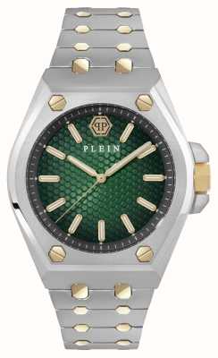 Philipp Plein Plein extreme gent (43mm) cadran vert fumé / bracelet acier inoxydable bicolore PWPMA0224