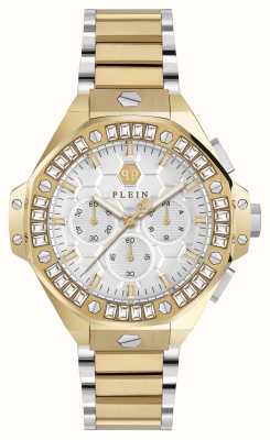 Philipp Plein Plein chrono royal (42 mm) cadran blanc / bracelet acier inoxydable bicolore PWPSA0324