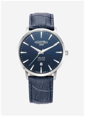 Roamer Ensemble valaisan (42 mm) pour homme avec cadran bleu / bracelet en cuir bleu et maille d'acier 988833 41 45 05