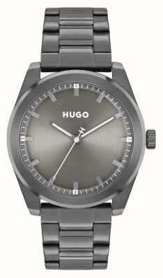 HUGO Cadran gris #bright (42 mm) pour homme / bracelet en acier inoxydable gris 1530355